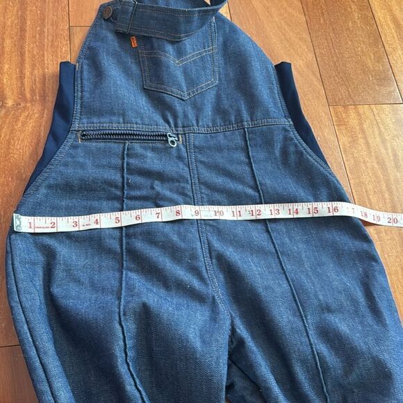 Levi's Vtg 70s Ski Bib Denim Blue Jean Snow Suit Overalls Apres Womens 10/12 - Picture 14 of 16